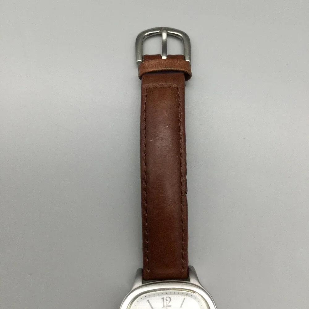 Timex Indiglo Womens Watch 26mm White Dial Brown Leather T24001 New Battery